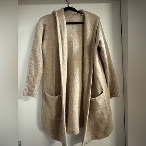 Loft Beige Hooded Women's Long Sweater